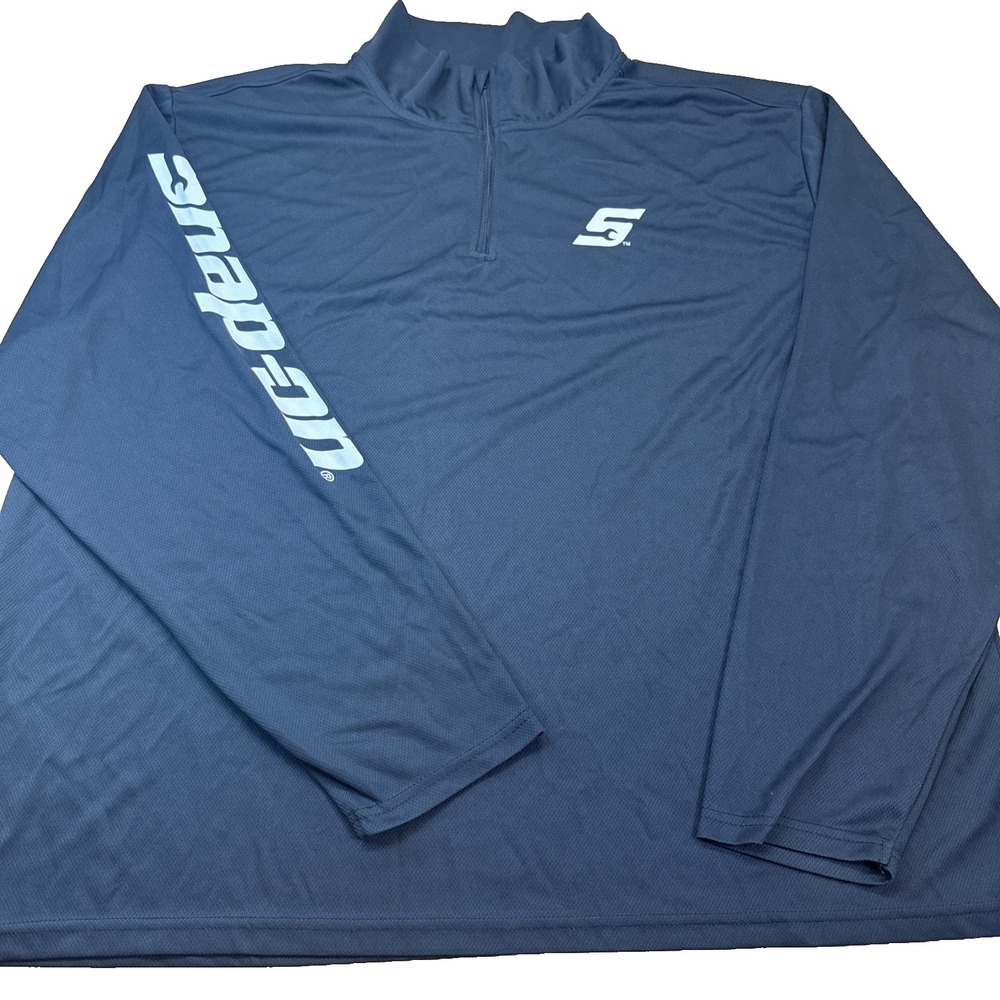 F6- Snap On Pullover Mens 2XL Black  1/4 Zip Knit Casual Gym Work